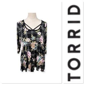 🆕 Torrid  super soft scoop neck strappy babydoll top size 00-med-large/10